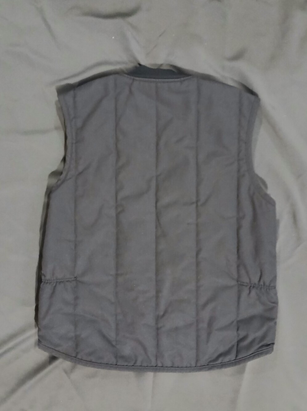 Men's Black Quilted Zip Vest with Ribbed Collar - Picture 2 of 4